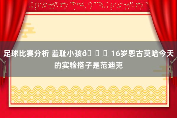 足球比赛分析 羞耻小孩😂16岁恩古莫哈今天的实验搭子是范迪克