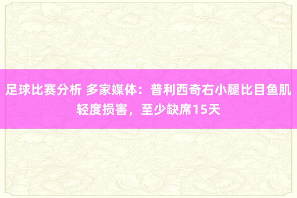 足球比赛分析 多家媒体：普利西奇右小腿比目鱼肌轻度损害，至少缺席15天