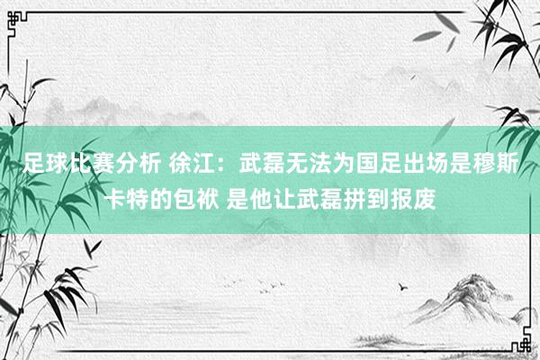 足球比赛分析 徐江：武磊无法为国足出场是穆斯卡特的包袱 是他让武磊拼到报废