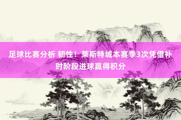 足球比赛分析 韧性！莱斯特城本赛季3次凭借补时阶段进球赢得积分