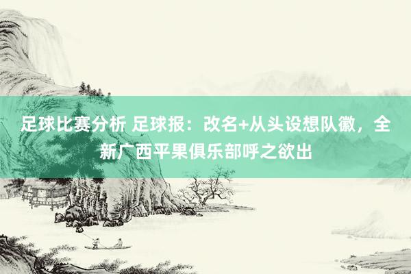 足球比赛分析 足球报：改名+从头设想队徽，全新广西平果俱乐部呼之欲出