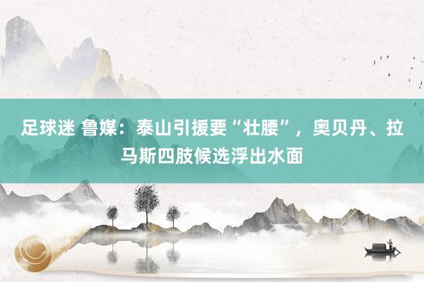 足球迷 鲁媒：泰山引援要“壮腰”，奥贝丹、拉马斯四肢候选浮出水面