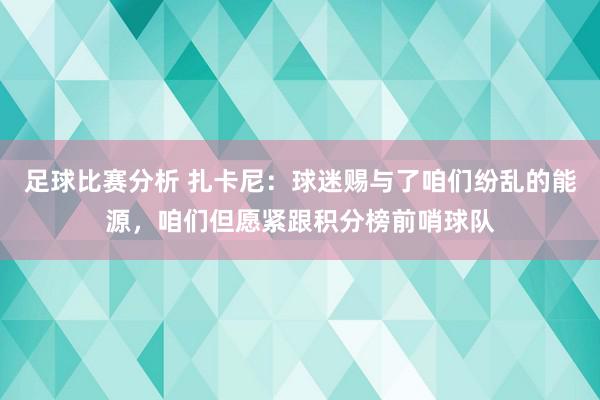 足球比赛分析 扎卡尼：球迷赐与了咱们纷乱的能源，咱们但愿紧跟积分榜前哨球队